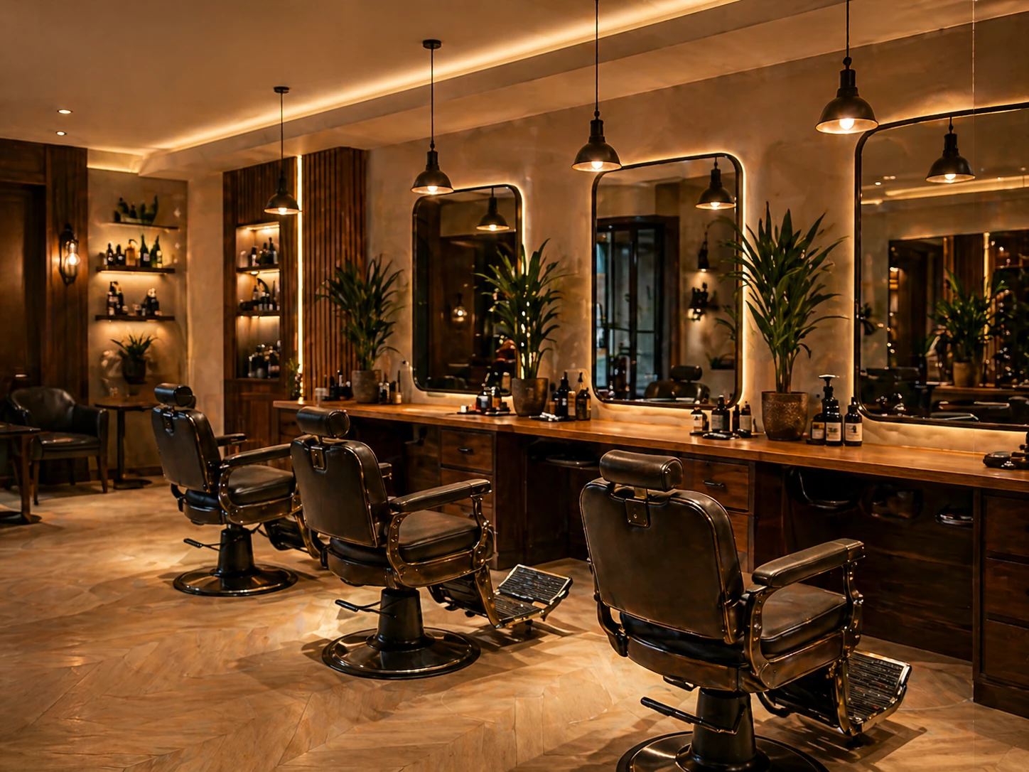 The Foundry Barbershop interior